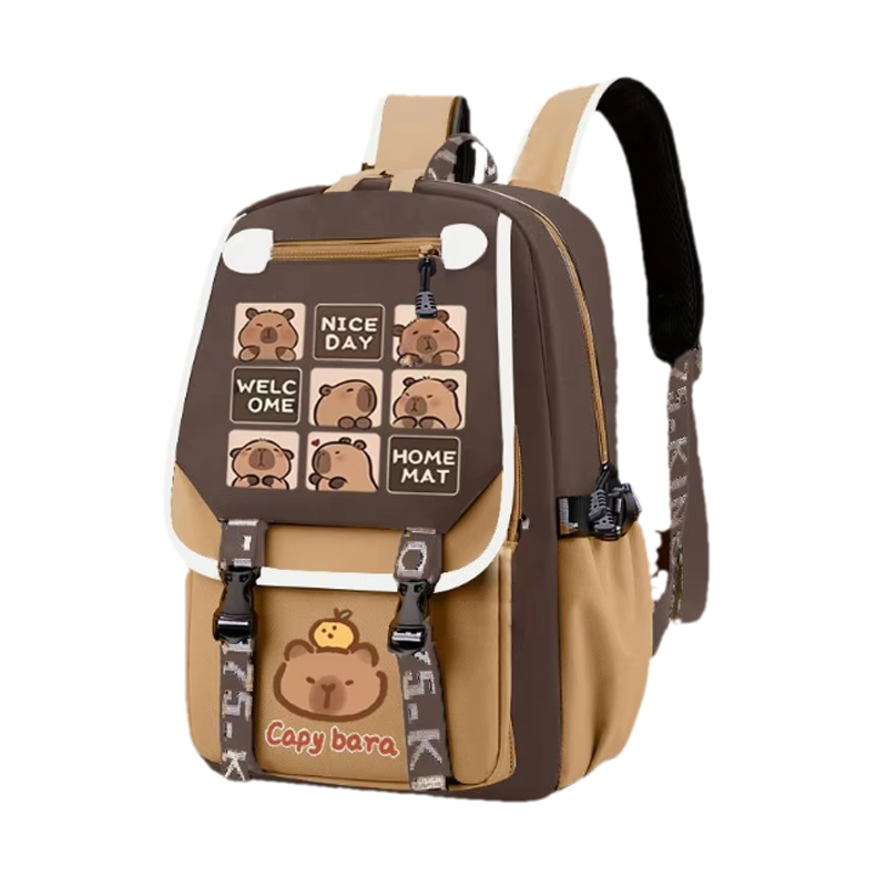 Kawaii Capybara Elegante kaki  - School Backpack Teen recensione e prezzo